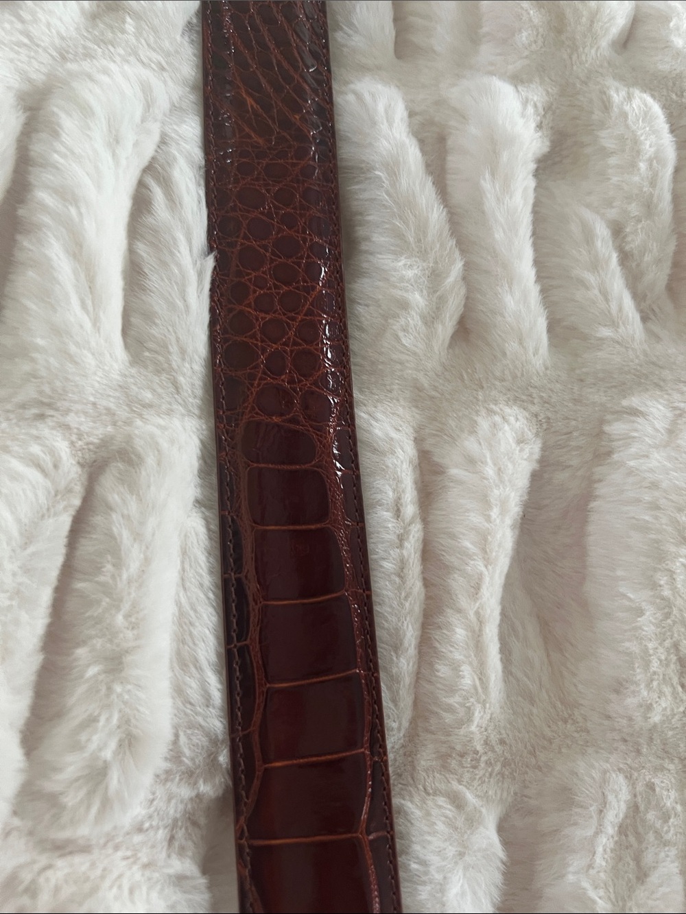 Cole Haan Men's American Alligator Leather Belt Cognac Oxblood Size 34 - Picture 11 of 16